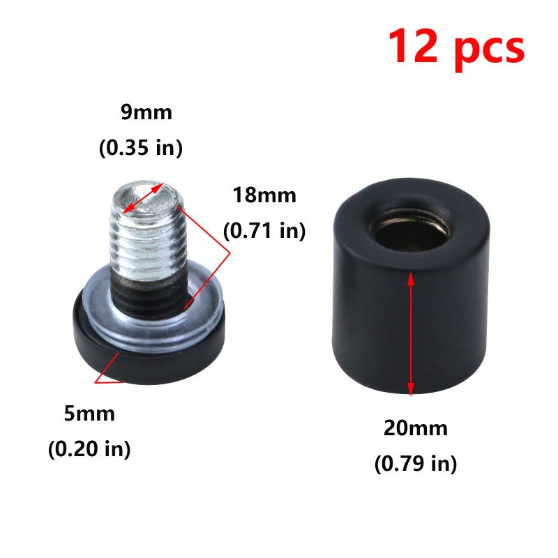 Antrader Glass Standoff, 12-Pack Nail Wall Mount Standoff Holder Screw Stainless Steel Advertise Fixing Pin Sign Mounting Hardware, 3/4" Dia 1" Length, Matte Black - Image 2